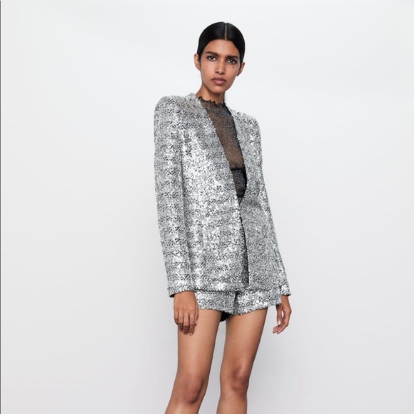 zara sparkle blazer